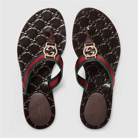 gucci web strap thong sandals|Slides for Women .